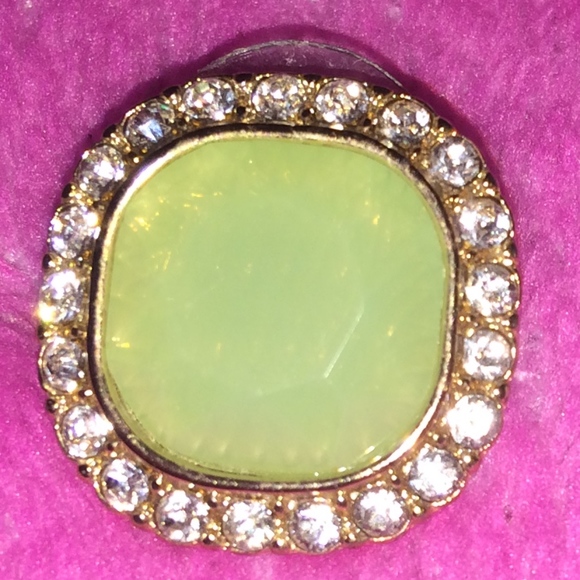 Square mint studs with rhinestones - Picture 4 of 5